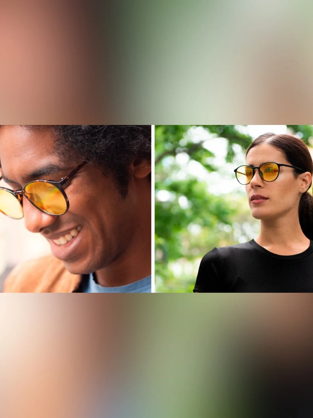 Round Tortoiseshell Amber Anti Blue Light Glasses For Men & Women